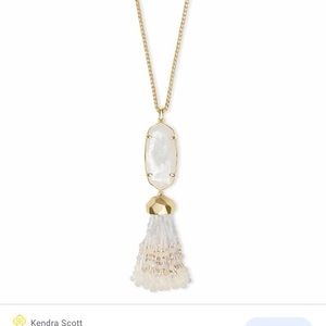 Eva Gold Long Pendant Necklace - Ivory Pearl
